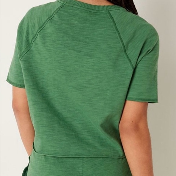 PINK Victoria Secret~ Women's Green Summer Lounge Cotton Short Sleeve T-Shirt XL - Picture 2 of 7